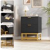 Black 2 Drawer Dresser, Small Dresser and Chest of Drawers, Modern Bedroom Nightstand, Coffee Table with Drawers for Living Room, Hallway, Entryway - 3 of 4