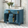NicBex Bathroom Vanity without Sink/with Sink,Bathroom Sink Vanity with 4 Drawers and 2 Cabinets,36 inch Bathroom Sink Cabinet for Bathroom,Green/Blue - 2 of 4