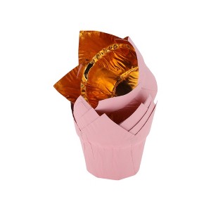 Unique Bargains Cupcake Liners Flame Cup Disposable Oil-proof Paper Gold Tone 2.05"x2.76" 50 Pcs - 1 of 4
