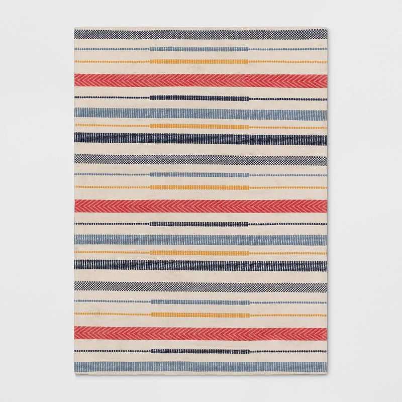 Striped Kids' Rug Red/Blue - Pillowfort™, 1 of 8