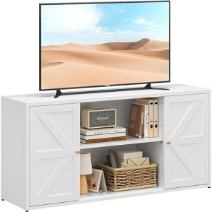 ORRD Farmhouse-Style 65in Metal TV Stand With Barn-Style Doors For Living Room - 1 of 4