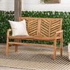 Slatted Chevron Acacia Wood Patio Loveseat – Saracina Home - 2 of 4
