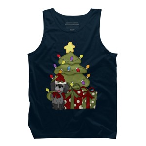 Men's Design By Humans Christmas Doggie By realdealclipart Tank Top - 1 of 3