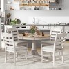Retro Functional Dining Sets Round, Dining Sets 5 Piece, Dining Set Solid Wood With 4 Upholstered Chairs, Extendable Dining Table Set-Cuddlewood - 3 of 4