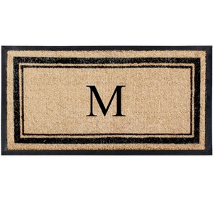 A1HC Natural Rubber Coir Outdoor Doormat 24x48 Monogrammed Anti-Shed Treated Durable Front Door Mat - 1 of 4
