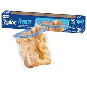 Ziploc Freezer Two Gallon Bags - 10ct - 1 of 4
