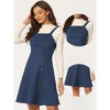 Allegra K Women's Faux Suede Button Decor A-Line Mini Overall Dress - 2 of 4