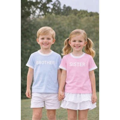 Bits & Bows Kids Sister Crewneck T-Shirt, Pink, 5/6 — фото 2