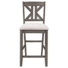 NicBex Counter Stools Set of 2 Rustic Style Counter Height Stools with Cutout Design and Upholstered Cushion for Kitchen Island, Cafe - 2 of 4