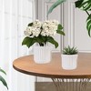 NAYSAYE Planter Set of 4 Ceramic Flowerpot Sleek Glossy Design for Indoor Outdoor Garden, Cream Color, 14.18"*14.18"*12.6" - 4 of 4