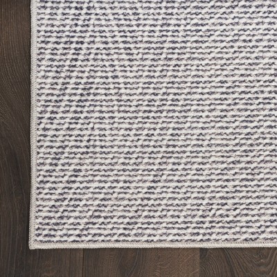 Gray Geometric Flat Woven Cotton Synthetic 5' x 7' Rug