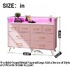 Dresser TV Stand, Dresser for Bedroom with LED Light & Charging Station Entertainment Center with Storage 8 Drawers Wooden Dressers - 3 of 4