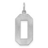 Black Bow Jewelry Sterling Silver, Jersey Collection, Large Number 0 Pendant - 3 of 4