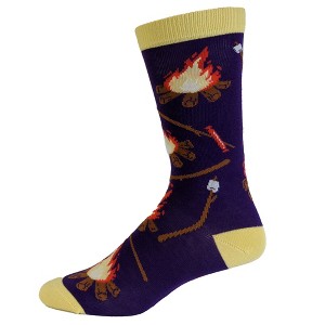 Mens Funny Camping Socks Bundle 6 Pack Socks With Awesome Graphics For Men - Crazy Dog Socks - 1 of 4