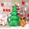 Tangkula 6 FT Inflatable Christmas Tree Santa Claus Climbing Tree Chased by Puppy Dog - 2 of 4