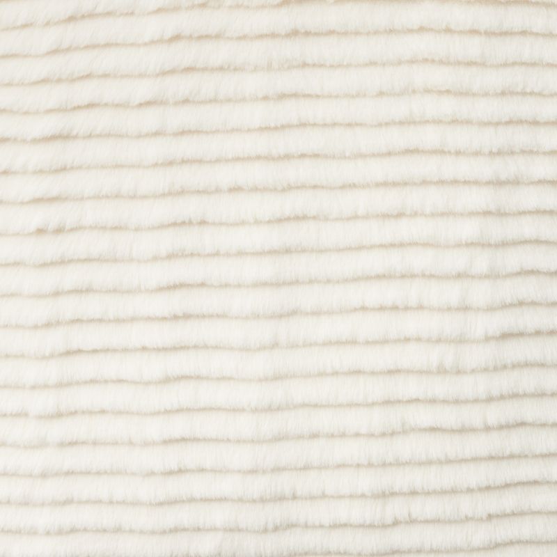 Mina Victory Faux Fur Layered Stripe Cut Indoor Throw Pillow, 5 of 8