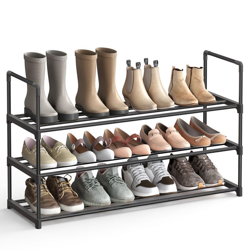 SONGMICS Shoe Rack, 3 Tier Shoe Organizer, Metal Shoe Storage Shelf, 2 of 6