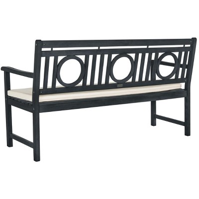 Montclair Transitional Acacia Wood 3-Seat Outdoor Bench in Beige/Black