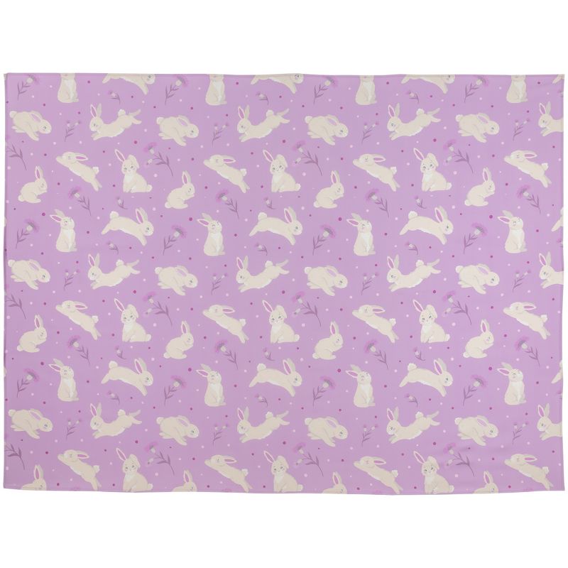 Northlight 70" Purple Easter Bunny Rectangular Tablecloth, 1 of 6