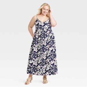 Women's Seersucker Maxi A-Line Dress - A New Day™ - 1 of 3