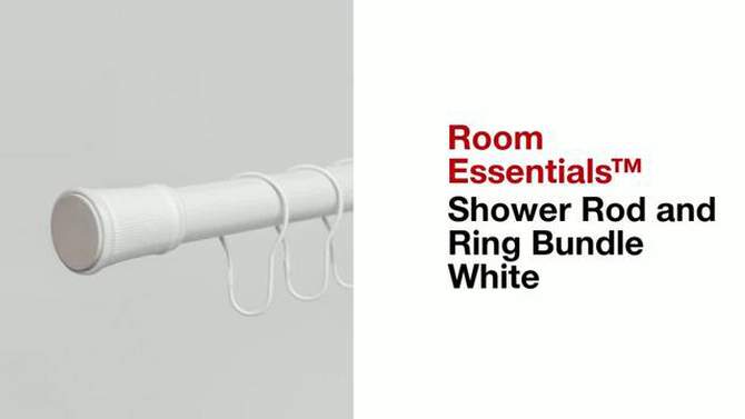 Shower Rod and Ring Bundle White - Room Essentials&#8482;, 2 of 6, play video
