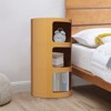 YIYIBYUS Narrow Nightstand Round End Table with Storage, Yellow - 2 of 4