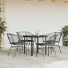 vidaXL 3 Piece Patio Dining Set - Black Poly Rattan Furniture with Cushions & Glass Tabletop- Perfect for Outdoor - 4 of 4