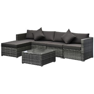 Resenkos 6 Pieces Patio Furniture Set, PE Rattan, - 1 of 4