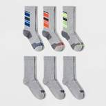 Kids' 6pk Ankle Crew Socks - All in Motion™ Gray