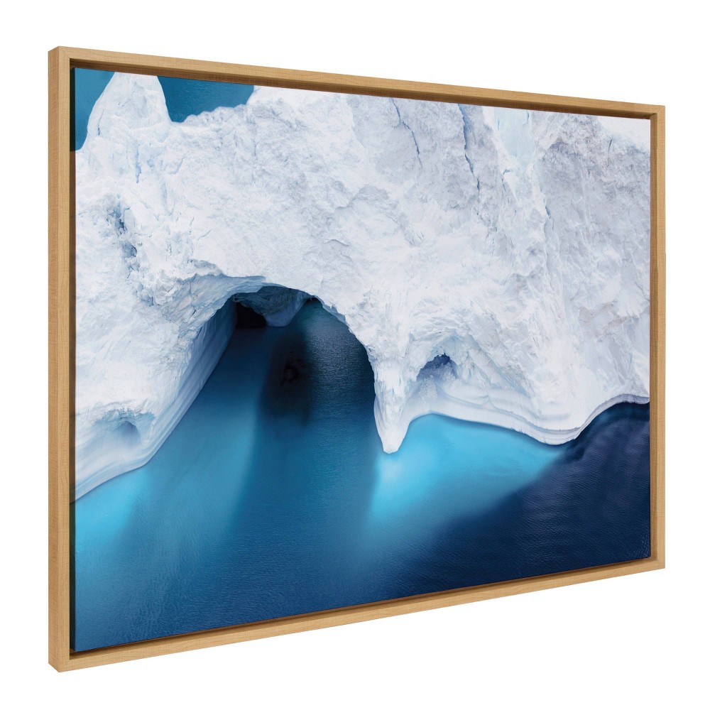 28" x 38" Sylvie Arctic Ocean Glaciers Framed Canvas by Creative Bunch Natural - Kate & Laurel All Things Decor