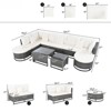 VisioGear 7 Pieces Patio Chaise Lounges, Patio Furniture Sets with Coffee Table and Pillows for Garden and Deck, Gray, 124.7"*76.2"*27" - 3 of 4