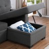 ChicFurnit Sectional Sofas 3PCS Pull Out Design with Chaise and Storage for Modern Living Room, Dark Gray, 53"*92"*34.5" - 4 of 4