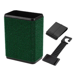 Unique Bargains Car Trash Can with Hook and Back Clip Hanging Plastic Trash Bin 1 Pc - 1 of 4