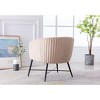 NicBex Velvet Accent Chair,Upholstered Living Room Chairs with Curved Stitched Back and Metal Legs,Cozy Armchair,Accent Chairs for Living Room - 4 of 4