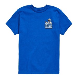 Boys' - Sesame Street - Cookie Monster Collegiate Short Sleeve Graphic T-Shirt - 1 of 4