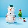 11" Snowman with Hat Stuffed Plush - Gigglescape™: Holiday Theme, Polyester, 1 Year+, 13.75" Height - 2 of 3