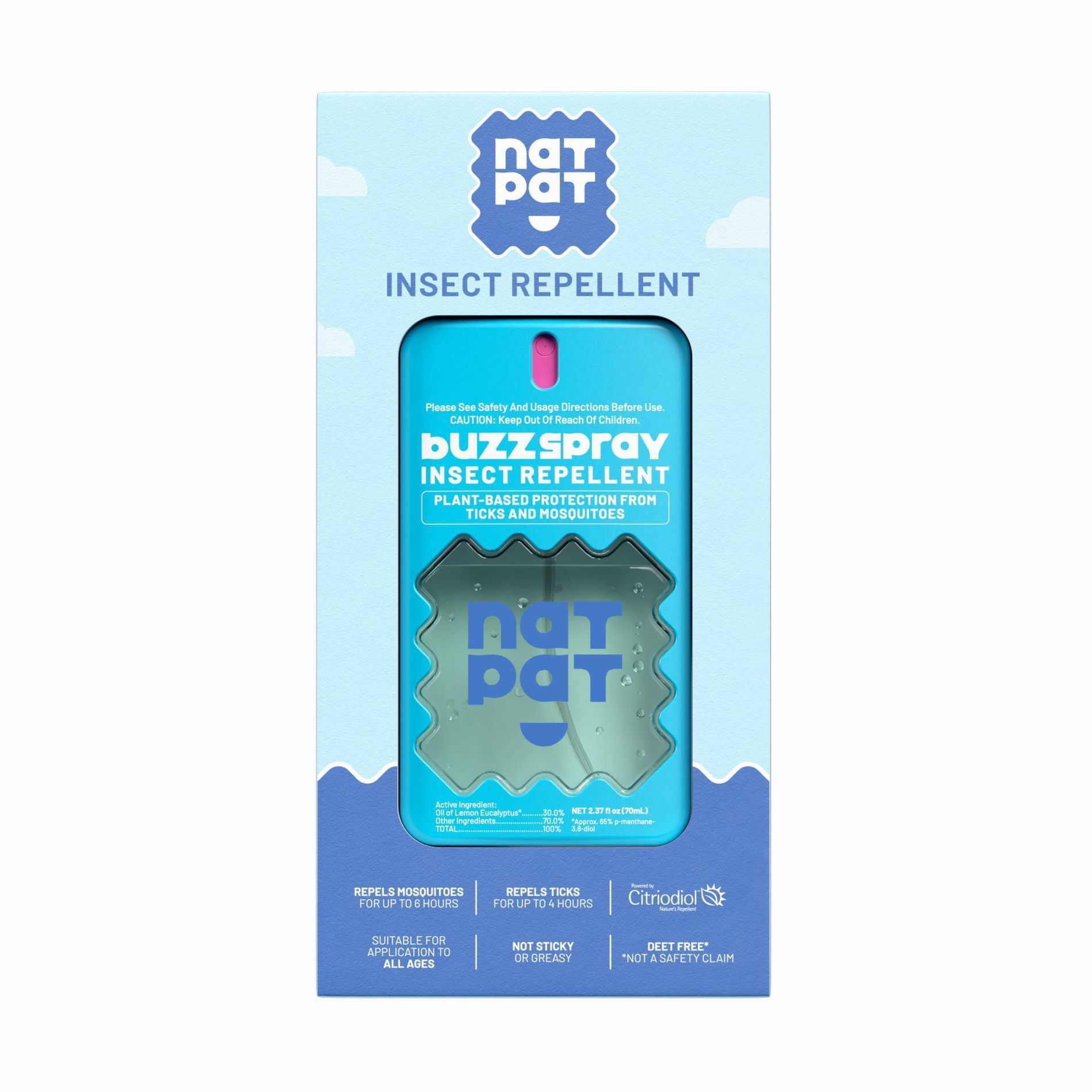 NATPAT Baby Buzz Spray Mosquito Repellent - 2.37oz