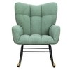 CAVINAS Teddy Upholstered Accent Chair with Metal Frame,Modern Rocking Chairs for Bedroom,Reading Room,Pink - 4 of 4