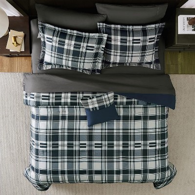 Der Rose BALHAM TRADE-7 Pieces All Season Lightweight Queen Size Comforter Set Classic Plaid Bed in a Bag Beige Brown-Queen 90"x90" — фото 4