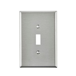 Leviton Silver 1 gang Stainless Steel Toggle Oversized Wall Plate 1 pk - 1 of 1