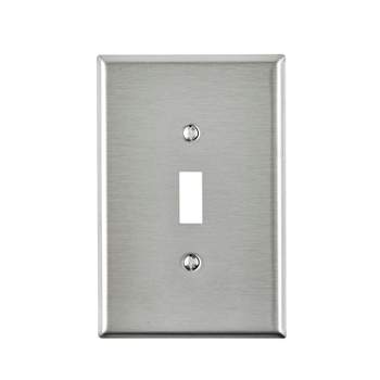 Leviton Silver 1 gang Stainless Steel Toggle Oversized Wall Plate 1 pk