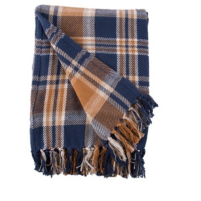 C&F Home Navy and Gold Plaid 50" x 60" Throw Blanket