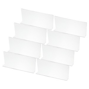 Unique Bargains Acrylic Smooth L-Shaped Bedroom Kitchen Office Shelf Dividers 8 Pcs - 1 of 4