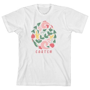 Dear Spring Easter Flourish and Flowers Youth Girl's White Short Sleeve Crew Neck Tee - 1 of 3
