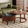 31.5" Modern Nesting Coffee Table with Storage, Walnut Center Table for Living Rooms or Apartments - Panipeachy - 2 of 4