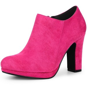 Perphy Women's Round Toe Platform Chunky Heel Ankle Booties - 1 of 3