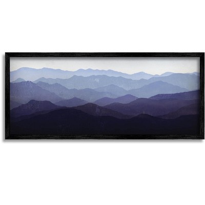Stupell Industries Panoramic Mountains Layered Peaks Framed Giclee Art