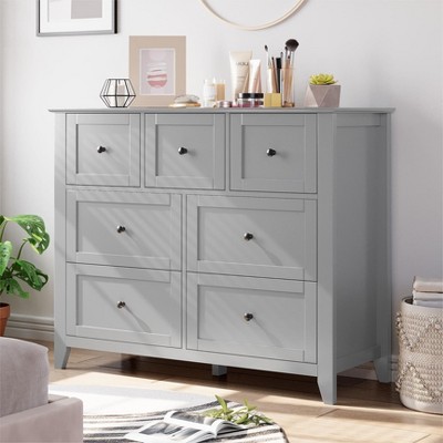 7 Drawers Dresser for Bedroom, Farmhouse Wood Dressers & Chest of Drawers for Clothes