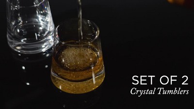 Viski Burke Lead-Free Crystal Tapered Whiskey Glasses, Set of 2