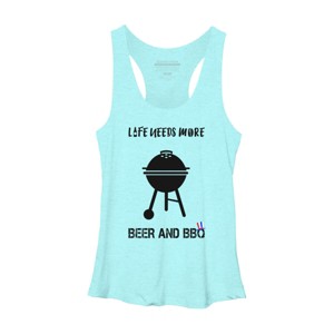 Women's Design By Humans July 4th Life Needs More BBQ By TeeShirtMadness Racerback Tank Top - 1 of 2